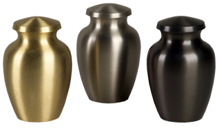 Solid brass memorial urns